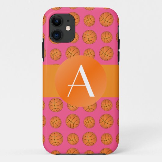 モノグラムピンクバスケットボール Case-Mate iPhoneケース (裏面)