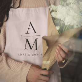 モノグラムピンクパーソナライズされたエプロン エプロン