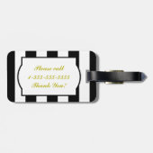 モノグラムピンクフラワーブラック&ホワイトラゲージタグ ラゲッジタグ (裏面横)