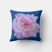 モノグラムピンクフラワーブルー装飾用クッション クッション (裏面)