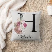 モノグラムピンクフローライニシャルH クッション (ブランケット)