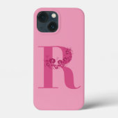 モノグラムピンクフローラレターR iPhoneケース Case-Mate iPhoneケース (裏面)