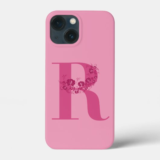 モノグラムピンクフローラレターR iPhoneケース Case-Mate iPhoneケース (裏面)
