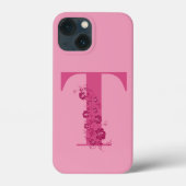 モノグラムピンクフローラレターT iPhoneケース Case-Mate iPhoneケース (裏面)