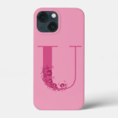 モノグラムピンクフローラレターU iPhoneケース Case-Mate iPhoneケース (裏面)