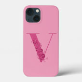 モノグラムピンクフローラレターV iPhoneケース Case-Mate iPhoneケース (裏面)