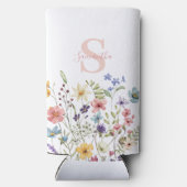 モノグラムピンクフローラ植物 スリム缶クーラー (裏面)