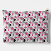 モノグラムピンクブラックサッカーボールパターン アクセサリーポーチ (裏面)