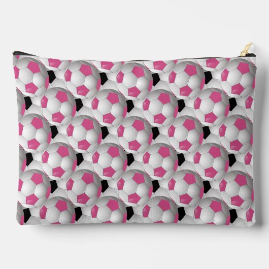 モノグラムピンクブラックサッカーボールパターン アクセサリーポーチ (裏面)