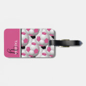 モノグラムピンクブラックサッカーボールパターン ラゲッジタグ (裏面横)