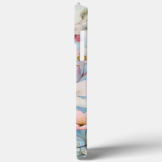 モノグラムピンクブルーグリーンホワイトフローラ緑 Case-Mate iPhoneケース (裏面 / 左)