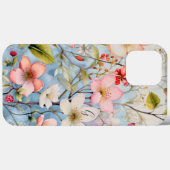 モノグラムピンクブルーグリーンホワイトフローラ緑 Case-Mate iPhoneケース (裏面 (横))