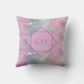 モノグラムピンクブルーシルバーグリッターマーメイドはかりで測 クッション (裏面)