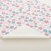 モノグラムピンクブルーフローラボモダンホトレンディーギフト シェルパブランケット (3/4)