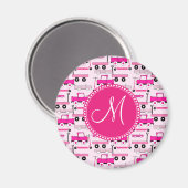 モノグラムピンクホイールカートラックズワゴン マグネット (正面/裏面)