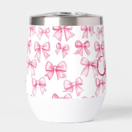 モノグラムピンクボウコケットエステティック名門私立校風のトレンディー