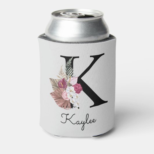 モノグラムピンクボホガーリーフローライニシャルK 缶クーラー (缶裏面)
