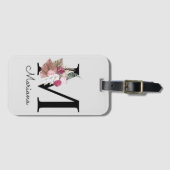 モノグラムピンクボホガーリーフローライニシャルM ラゲッジタグ (正面横)