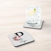 モノグラムピンクボホガーリーフローライニシャルP コースター (右側)