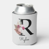 モノグラムピンクボホガーリーフローライニシャルR 缶クーラー (缶正面)