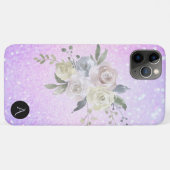 *~*モノグラムピンクマゼンタフローラグラデーショングリッター Case-Mate iPhoneケース (裏面(横))