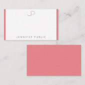モノグラムピンクレッドミニマリストエレガントテンプレート ノートカード (正面/裏面)