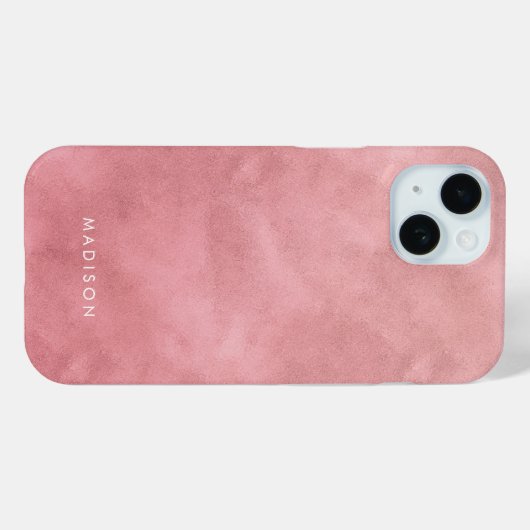 モノグラムピンクローズ金ゴールド水彩画グラデーション型 Case-Mate iPhoneケース (裏面 (横))