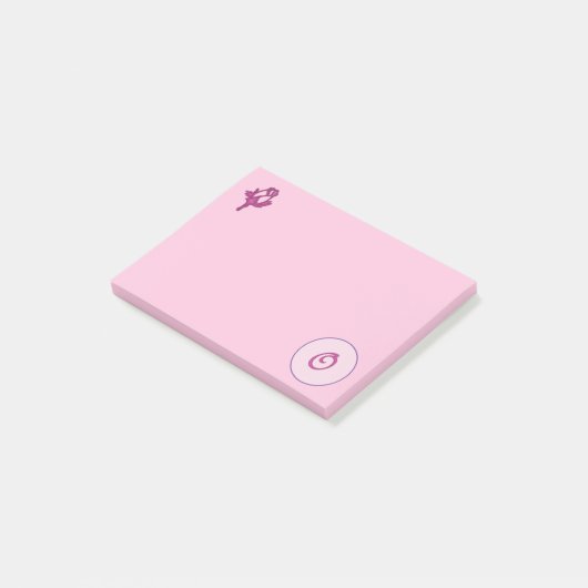 モノグラムピンクローズO ポストイット (アングル)