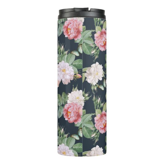 モノグラムピンクローゼズバタフライカスタムズダークグレー タンブラー (裏面)