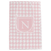 モノグラムピンク千鳥格子のチェック ミディアムペーパーバッグ (正面)