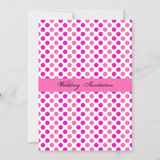 モノグラムピンク水玉模様パタ結婚ーン 招待状 (裏面)