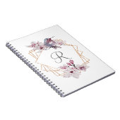 モノグラムピンク白マグノリアス鳥金ゴールド枠 ノートブック (右側)