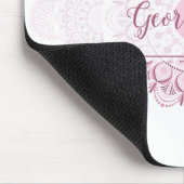 モノグラムピンク紙吹雪レース装飾曼荼羅 マウスパッド (コーナー)