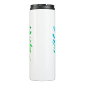 モノグラムピンク緑のクリスマスリースを追加 タンブラー (裏面)