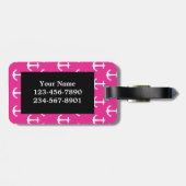 モノグラムピンク航海のいかりパターン荷物タグ ラゲッジタグ (裏面横)