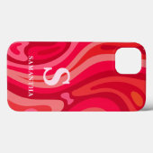 モノグラムピンク赤パターン Case-Mate iPhoneケース (裏面 (横))
