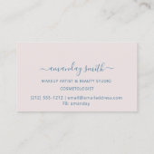 モノグラムピンク赤面ブロガーのインフルエンサーベビー 名刺 (裏面)