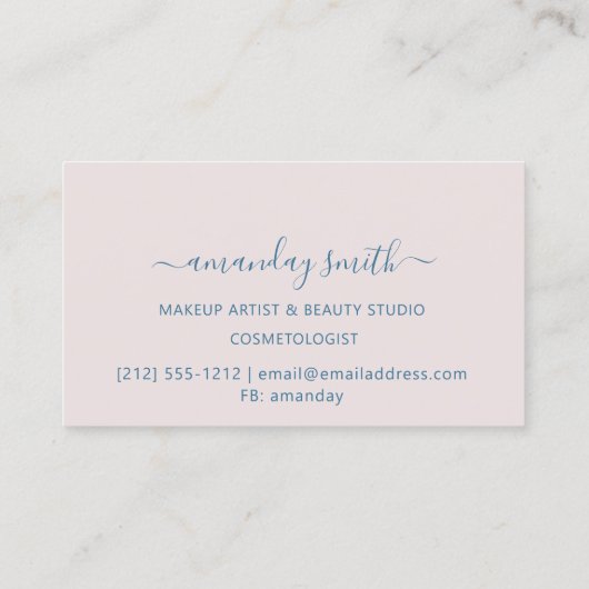 モノグラムピンク赤面ブロガーのインフルエンサーベビー 名刺 (裏面)