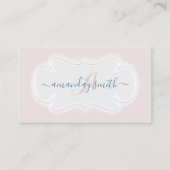 モノグラムピンク赤面ブロガーのインフルエンサーベビー 名刺 (正面)