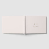 モノグラムピンク金ゴールドミニマリストエレガントな結婚式 ゲストブック (全面)