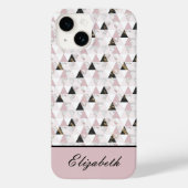 モノグラムピンク金ゴールド白黒大理石幾何学模様 Case-Mate iPhoneケース (裏面)