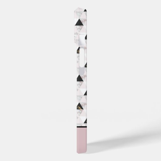 モノグラムピンク金ゴールド白黒大理石幾何学模様 Case-Mate iPhoneケース (裏面 / 左)