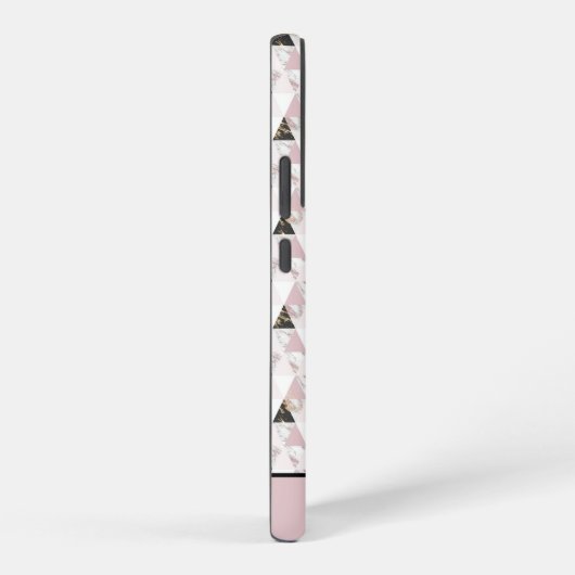 モノグラムピンク金ゴールド白黒大理石幾何学模様 SAMSUNG GALAXYケース (右側面)