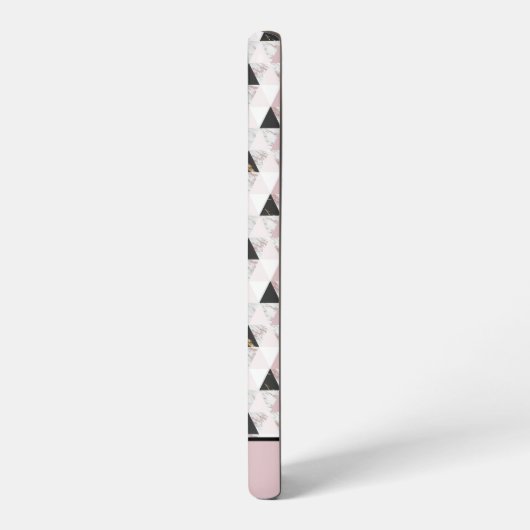 モノグラムピンク金ゴールド白黒大理石幾何学模様 SAMSUNG GALAXYケース (左側面)