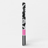 モノグラムピンク、黒、白のダマスクストライプのケース Case-Mate iPhoneケース (裏面/左)