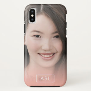 モノグラムピーチオーバーレイ独身の写真 iPhone XSケース