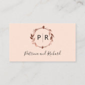 モノグラムピーチバラウェディングRSVPエンクロージャカード エンクロージャーカード (裏面)