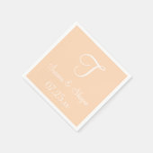 モノグラムピーチパフシンプルカラー調整ナップ スタンダードカクテルナプキン (角)