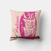 モノグラムピーチピンクベビーガールフクロウ クッション (裏面)