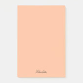 モノグラムピーチモダンスクリプトミニマルカスタムリスト ポストイット (正面)